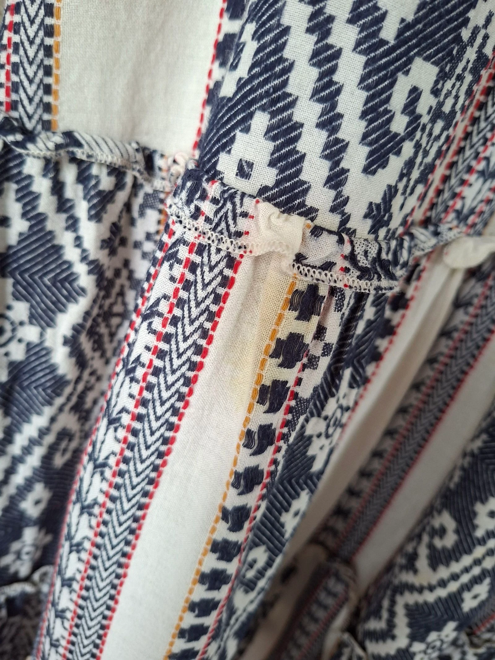 Vestido longo boêmio Yessica C&A T44 algodão cru azul alças ajustáveis forrado verão – photo 9